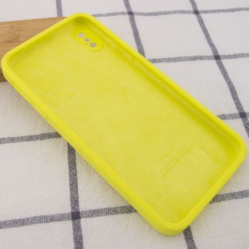 Чохол Silicone Case Square Full Camera Protective (AA) для iPhone XS (Жовтий / Bright Yellow) - Чохли для iPhone XS - зображення 2 