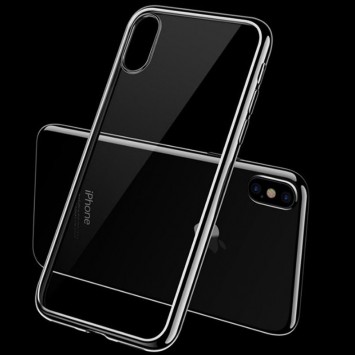 Прозрачный силиконовый чехол глянцевая окантовка Full Camera для iPhone X / XS (Черный) - Чехлы для iPhone XS - изображение 1