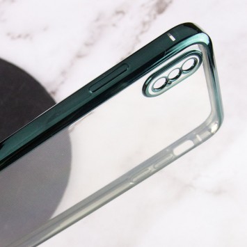 Прозорий силіконовий чохол глянсова окантовка Full Camera для iPhone X / XS (Темно-зелений) - Чохли для iPhone XS - зображення 2 