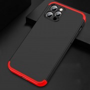 Пластикова накладка для iPhone 12 Pro Max GKK LikGus 360 градусів (opp) (Чорний / червоний)