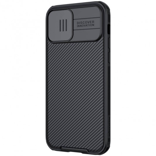 Карбоновая накладка для iPhone 12 Pro Max Nillkin CamShield Pro Magnetic (Черный) - изображение 2