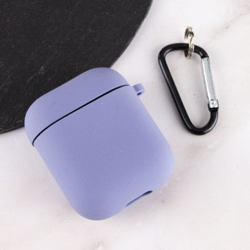 Силіконовий футляр з мікрофіброю для навушників Airpods 1/2 (Сірий / Lavender Gray) - Apple AirPods - зображення 2 