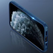 Карбоновая накладка Nillkin CamShield Pro Magnetic для Apple iPhone 12 Pro / 12) (Синий)