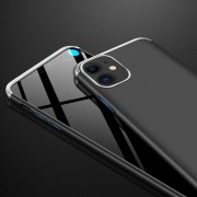 Пластикова накладка GKK LikGus 360 градусів (opp) для Apple iPhone 12 (6.1 "") (Чорний / Срібний)