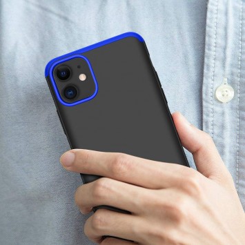 Пластикова накладка GKK LikGus 360 градусів (opp) для Apple iPhone 12 (6.1 "") (Чорний / Синій) - Чохли для iPhone 12 Pro - зображення 3 