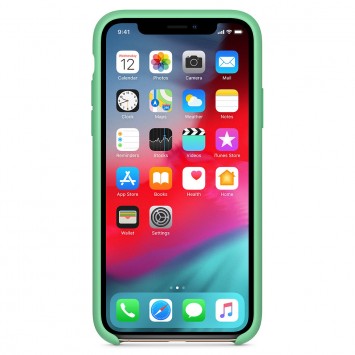 Чохол Silicone Case (AA) для Apple iPhone X (5.8 "") / XS (5.8 "") (Зелений / Spearmint) - Чохли для iPhone XS - зображення 1 