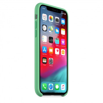 Чохол Silicone Case (AA) для Apple iPhone X (5.8 "") / XS (5.8 "") (Зелений / Spearmint) - Чохли для iPhone XS - зображення 2 