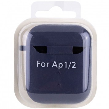 Силіконовий футляр з мікрофіброю для навушників Airpods 1/2 (Темно-синій / Midnight blue) - Apple AirPods - зображення 2 
