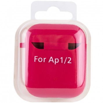 Силіконовий футляр з мікрофіброю для навушників Airpods 1/2 (Червоний / Rose Red) - Apple AirPods - зображення 5 