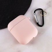 Силіконовий футляр з мікрофіброю для навушників Airpods 1/2 (Рожевий / Pink Sand)