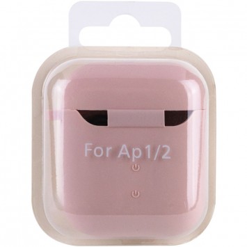Силіконовий футляр з мікрофіброю для навушників Airpods 1/2 (Рожевий / Pink Sand) - Apple AirPods - зображення 4 