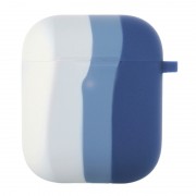 Силіконовий футляр Colorfull для навушників AirPods 1/2 (Білий / Синій)