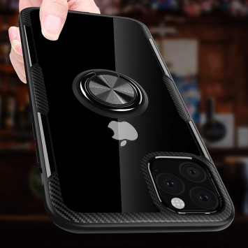 TPU+PC чохол Deen CrystalRing for Magnet (opp) для Apple iPhone 11 Pro (Безбарвний/Чорний) - Чохли для iPhone 11 Pro - зображення 2 