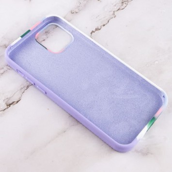 Чохол Silicone case Full Braided для Apple iPhone 12 Pro Max (Білий / Бузковий) - Чохли для iPhone 12 Pro Max - зображення 3 