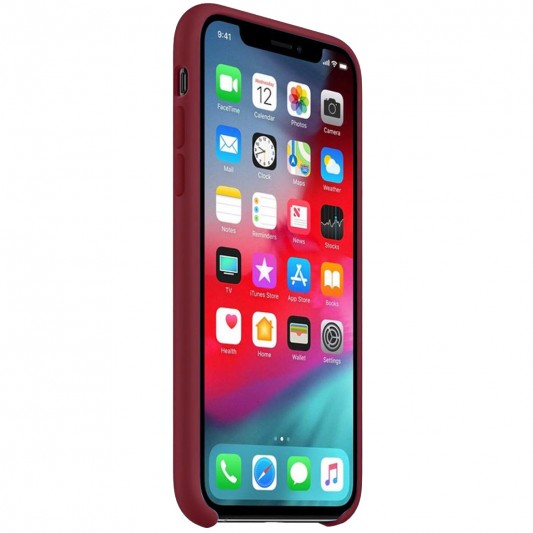 Чохол для iPhone XS Max Silicone Case (AA) (Бордовий / Maroon) - зображення 2 