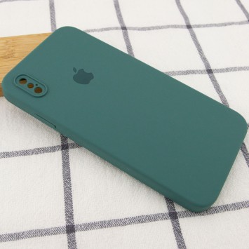Чохол для iPhone XS Silicone Case Square Full Camera Protective (AA) (Зелений / Pine green) - Чохли для iPhone XS - зображення 1 