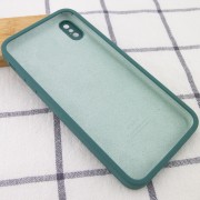 Чохол для iPhone XS Silicone Case Square Full Camera Protective (AA) (Зелений / Pine green)