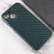 Шкіряний чохол для iPhone 13 Leather Case Carbon series (Зелений)
