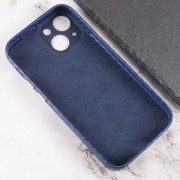 Шкіряний чохол для iPhone 13 mini Leather Case Carbon series (Синій)