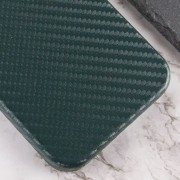Шкіряний чохол для iPhone 13 Pro Leather Case Carbon series (Зелений)