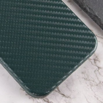 Шкіряний чохол для iPhone 13 Pro Leather Case Carbon series (Зелений) - Чохли для iPhone 13 Pro - зображення 4 