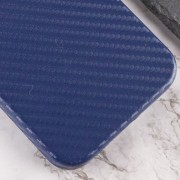 Шкіряний чохол для iPhone 13 Pro Leather Case Carbon series (Синій)