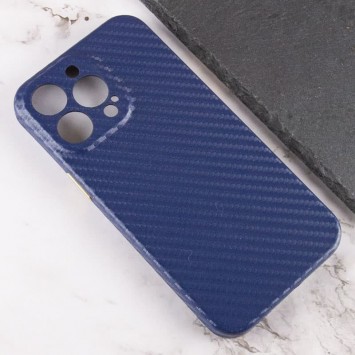 Шкіряний чохол для iPhone 13 Pro Max Leather Case Carbon series (Синій) - Чохли для iPhone 13 Pro Max - зображення 1 
