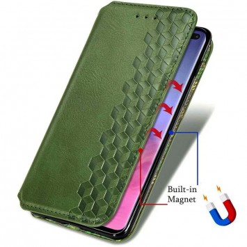 Шкіряний чохол книжка GETMAN Cubic (PU) для Xiaomi Mi 10 Lite (Зелений) - Чохли для Xiaomi Mi 10 Lite - зображення 4 