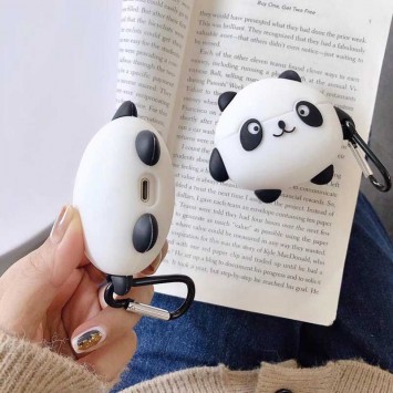 Силіконовий футляр Panda для навушників AirPods 1/2 (Чорно-білий) - Apple AirPods - зображення 3 