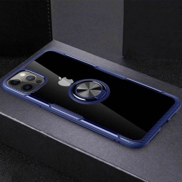 TPU+PC чохол для iPhone 13 Pro Deen CrystalRing for Magnet (opp) (Безбарвний / Синій) - Чохли для iPhone 13 Pro - зображення 1 