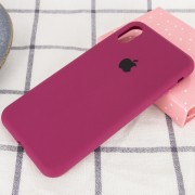 Чохол для iPhone XR Silicone Case Full Protective (AA) (Бордовий/Maroon)