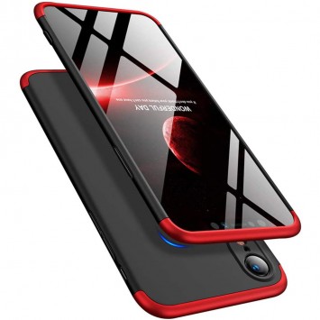Пластикова накладка для iPhone XR GKK LikGus 360 градусів (opp) (Чорний/Червоний) - Чохли для iPhone XR - зображення 1 