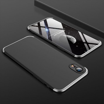 Пластикова накладка для iPhone XR GKK LikGus 360 градусів (opp) (Чорний/Срібний) - Чохли для iPhone XR - зображення 1 