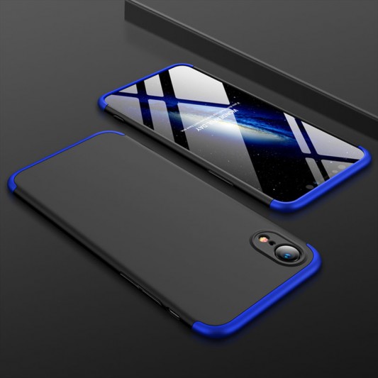 Пластикова накладка для iPhone XR GKK LikGus 360 градусів (opp) (Чорний/Синій) - зображення 1 