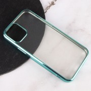 Прозорий силіконовий чохол глянсове окантування Full Camera для Apple iPhone 13 mini (5.4"") (Зелений)