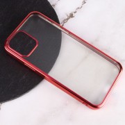 Прозорий силіконовий чохол глянсове окантування Full Camera для Apple iPhone 13 mini (5.4"") (Червоний)