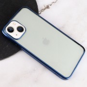 Прозорий силіконовий чохол глянсове окантування Full Camera для Apple iPhone 13 mini (5.4"") (Синій)
