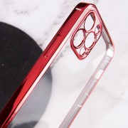 Прозорий силіконовий чохол для iPhone 13 Pro Max глянцева окантовка Full Camera (Червоний)