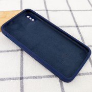 Чохол для iPhone XS Silicone Case Square Full Camera Protective (AA) (Темно-синій / Midnight blue)