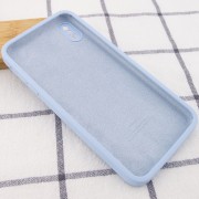 Чохол для iPhone XS Silicone Case Square Full Camera Protective (AA) (Блакитний / Mist blue)