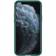 Карбоновая накладка для iPhone 12 Pro / 12 Nillkin Camshield (шторка на камеру) (Зеленый / Dark Green)