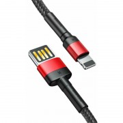 Дата кабель Baseus Cafule Lightning Cable Special Edition 2.4A (1m) (CALKLF) (Чорний/Червоний)