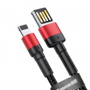 Дата кабель Baseus Cafule Lightning Cable Special Edition 2.4A (1m) (CALKLF) (Черный / Красный)