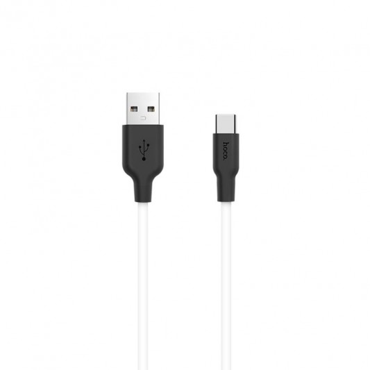 Дата кабелю Hoco X21 Silicone Type-C Cable (1m) (Чорний / Білий) - зображення 1 