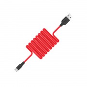 Дата кабель Hoco X21 Silicone Type-C Cable (1m) (Черный / Красный)