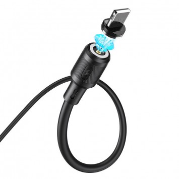Магнітний кабель для iPhone Hoco X52 "Sereno magnetic" USB to Lightning (1m) (Чорний) - Lightning - зображення 2 