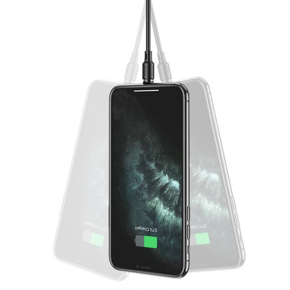 Магнітний кабель для iPhone Hoco X52 "Sereno magnetic" USB to Lightning (1m) (Чорний)