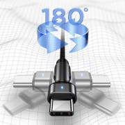 Дата кабель USAMS US-SJ477 U60 Rotatable USB to Type-C (1m) (Чорний)