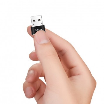 Перехідник Hoco UA6 OTG USB Female to Type-C Male (Чорний) - Кабелі / Перехідники - зображення 3 