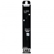 Дата кабель Usams US-SJ077 2in1 U-Gee USB to Micro USB + Lightning (1m) (Чорний)